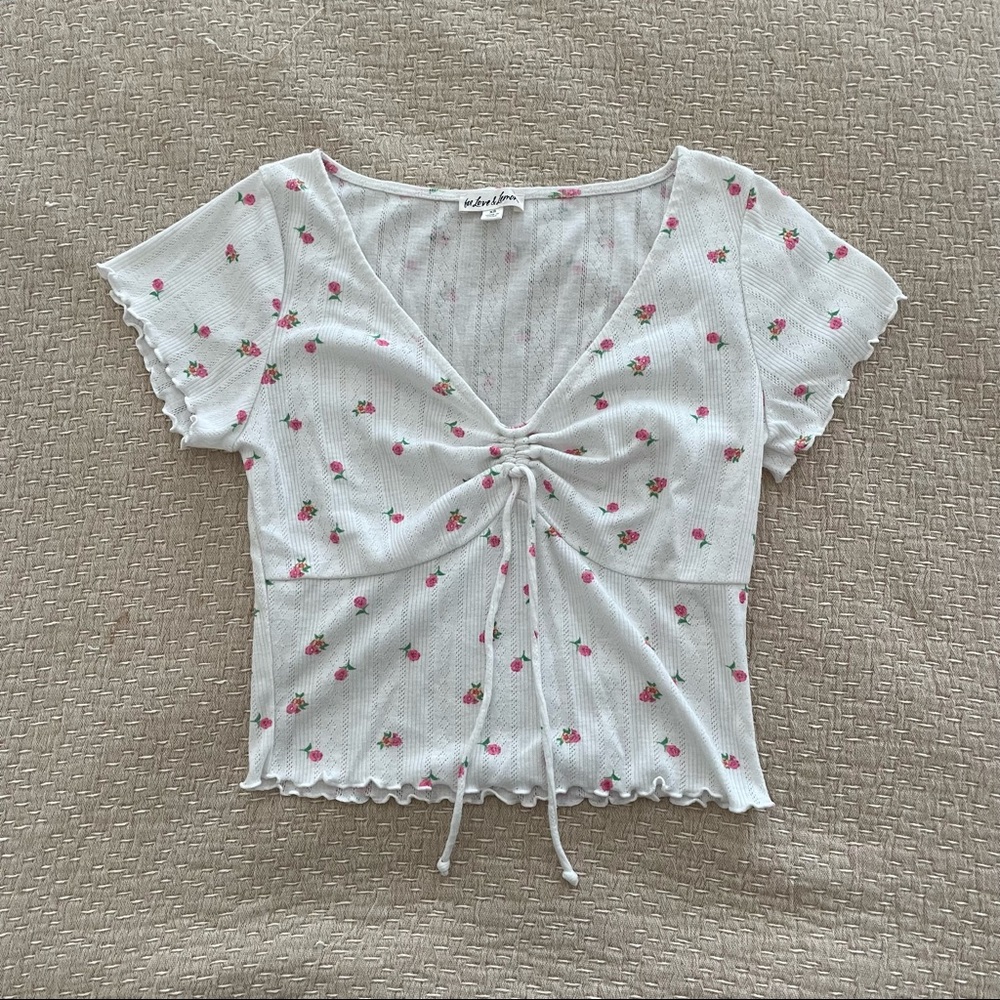 FOR LOVE & LEMONS blossom pointelle top